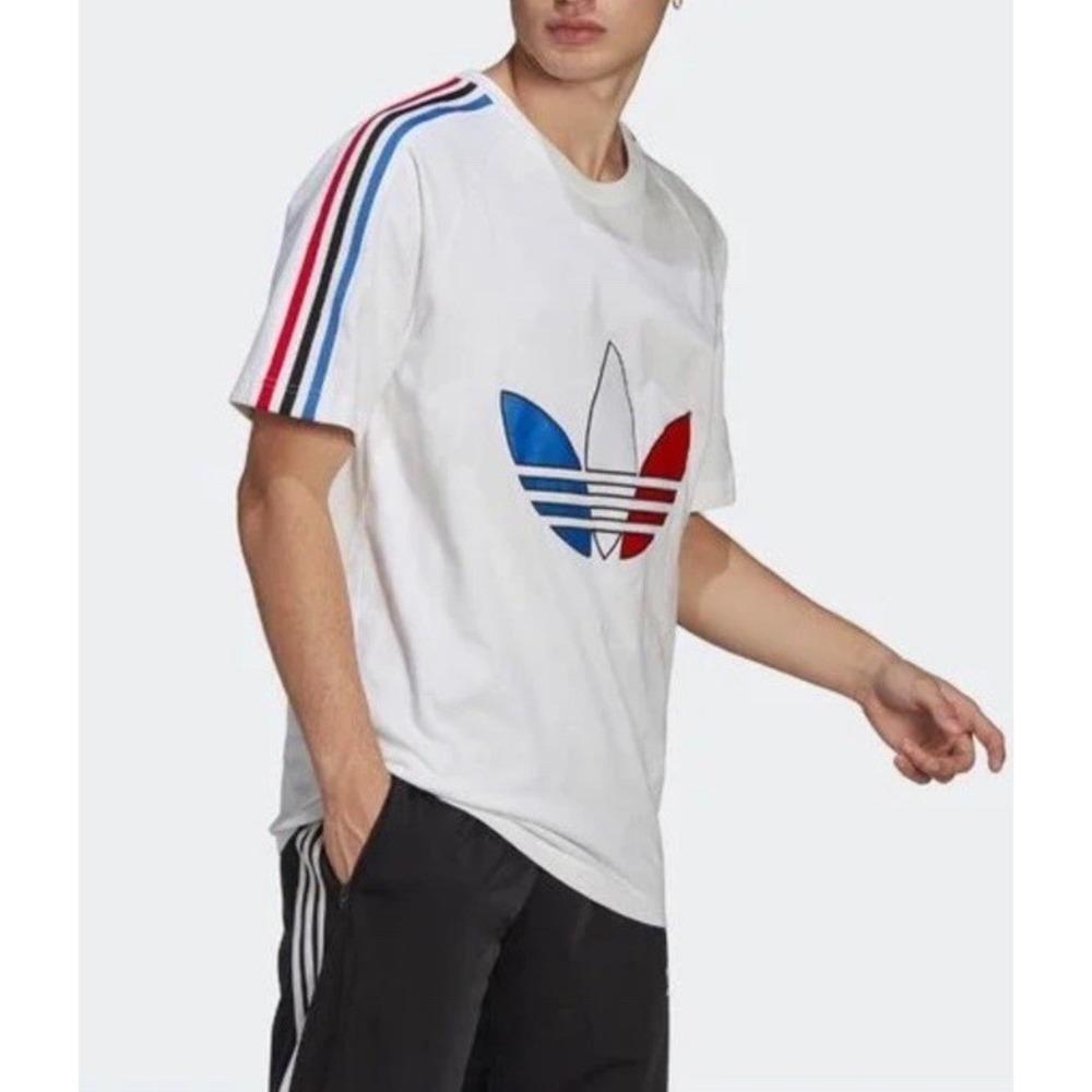 Adidas Originals ADICOLOR TRICOLOR 3 Stripe White Red Blue Men Size Large